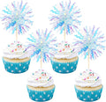 30 PCS Foil Firework Cupcake Toppers Sparkle Tinsel Cupcake Picks Happy by ZHUOWEISM
