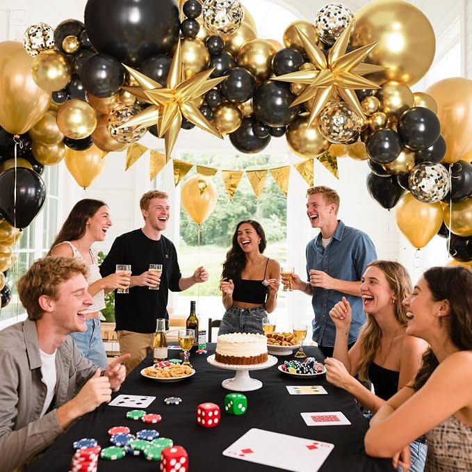KARLURE Black Gold Balloons Arch Kit Garland - Image 6