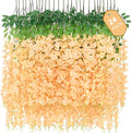 24 Pack Wisteria Hanging Flowers, 3.6 Feet Champagne Wisteria Artificial Flowers by Waipfaru