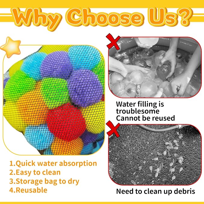 120 Pcs Reusable Water Balls, Soft Soaker Splash Balloons - Image 4