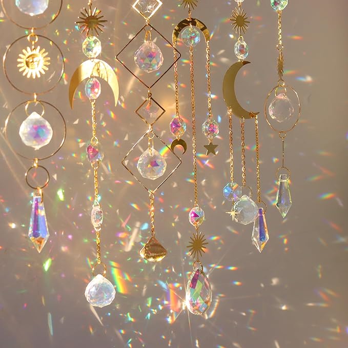 6Pieces Colorful Crystals Suncatcher Hanging Sun Catcher - Image 6