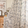 ENJOYBRIDAL Floral Curtains 96 Inch Long Vintage Semi Sheer Drapes Bedroom by ENJOYBRIDAL