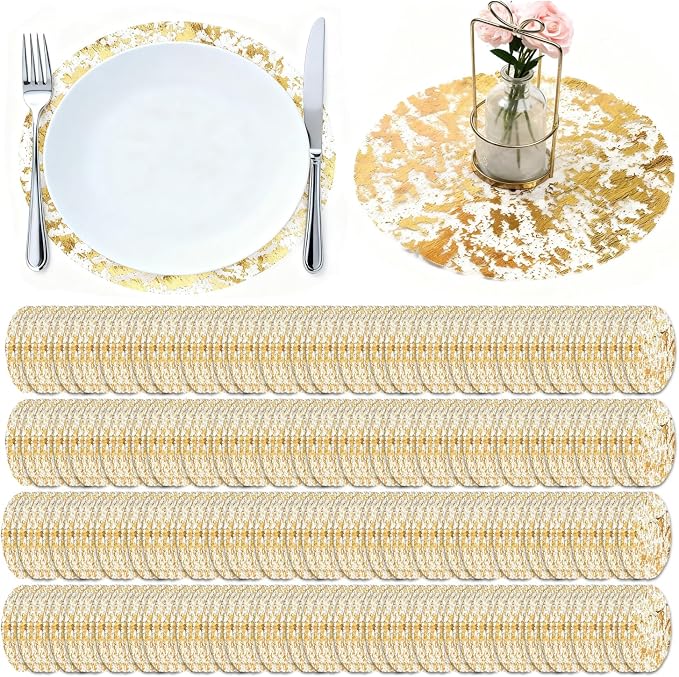 150PCS Gold Foil Placemats Disposable by Unknown