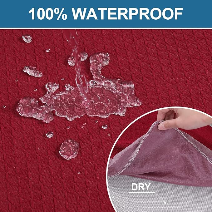Smiry Waterproof Seat Covers for Dining Room Chairs, No Rear Covers | Stretch - Image 3