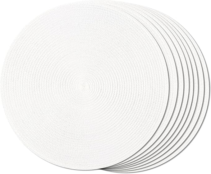 FunWheat Round Braided Placemats Set of 8 Place Mats by FunWheat