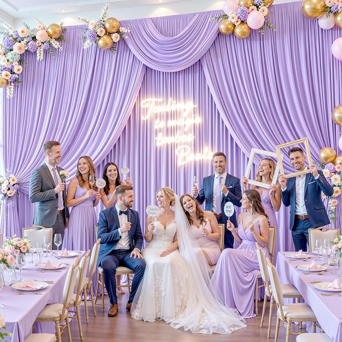 10x12 Lavender Backdrop Curtains - Image 2