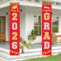 Graduation Decorations 2026 GRAD Banner Red Porch Door Sign Welcome Banner by Labrostar