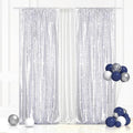 Eternal Beauty Silver Sequin Backdrop Curtains, 2 Panels 2x8FT | 3mm Sparkle by EternalBeauty