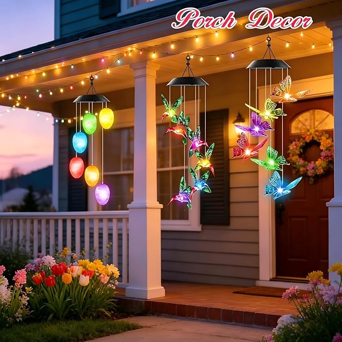 Winzwon Solar Wind Chimes, Christmas Gardening Hummingbird Gifts - Image 5