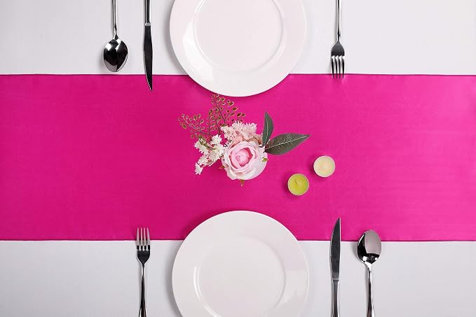 15-Pack Satin Table Runner Fuchsia 12 x 108 inches Long, Table Runners - Image 7