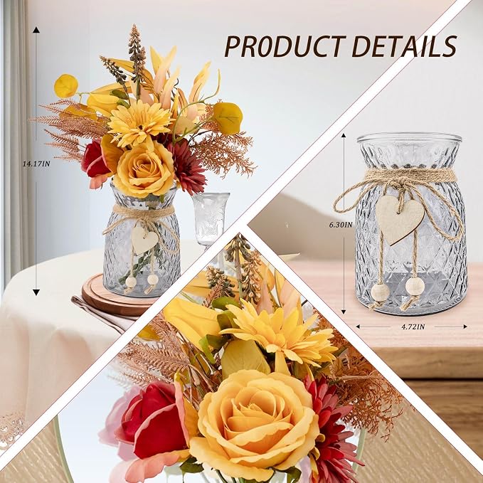 Leftover Fake Fall Flowers in Vase, Fall Flower Arrangements, Floral Arrangement - Image 2