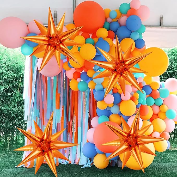 72 Pcs Star Balloons Foil Explosion Balloons Magic 12 Point Star Cone Balloon - Image 4