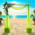 MDS Halloween Chiffon Draping Fabric - 2 Panel, 30" Wide x 30ft Long - Sheer Spooky Arbor & Canopy Drapery for Haunted House Backdrops, Party Ceilings, DIY Costumes & Themed Events - Parrot Green