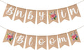 ANGOLIO 2Pcs Floral Baby in Bloom Burlap Banner by ANGOLIO
