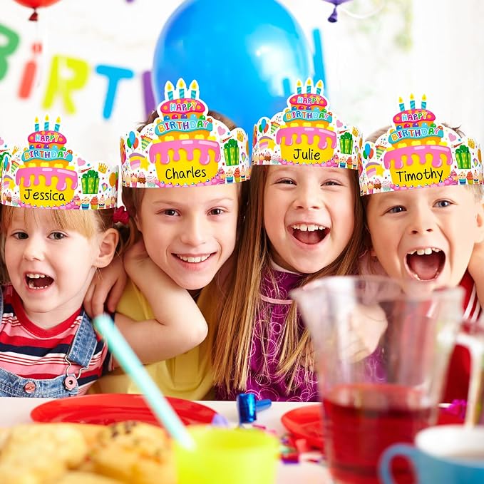 36 Pack Birthday Crowns for Kids Colorful Paper Party Hats Birthday Crown Set - Image 6