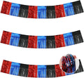 BEISHIDA Red Blue Black Fringe Garland Banner Wall Tinsel Foil Streamers | 3Pack by Beishida