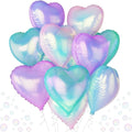 Iridescent Heart Balloons, Gradient Iridescent Pink Purple Green Balloon by TAOYE