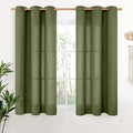 YoungsTex Olive Linen Curtains 48 Inch Length 2 Panels by YoungsTex