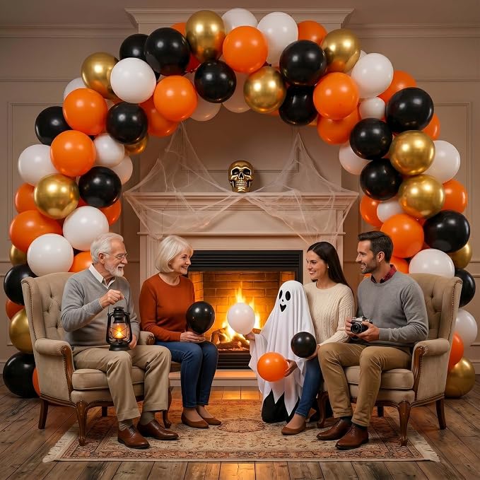 Halloween Balloon Arch Garland Kit, Spooky Party Decorations Background Supplies - Image 5