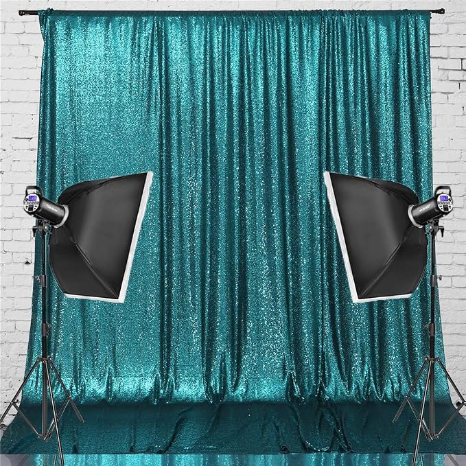 Eternal Beauty Teal 3mm Sequin Backdrop 6x8 Ft - Image 6