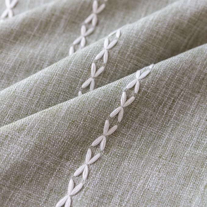 RoomTalks Sage Green Modern Farmhouse Textured Curtains - Image 4