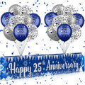 Blue Silver 25th Anniversary Decorations by CASLON