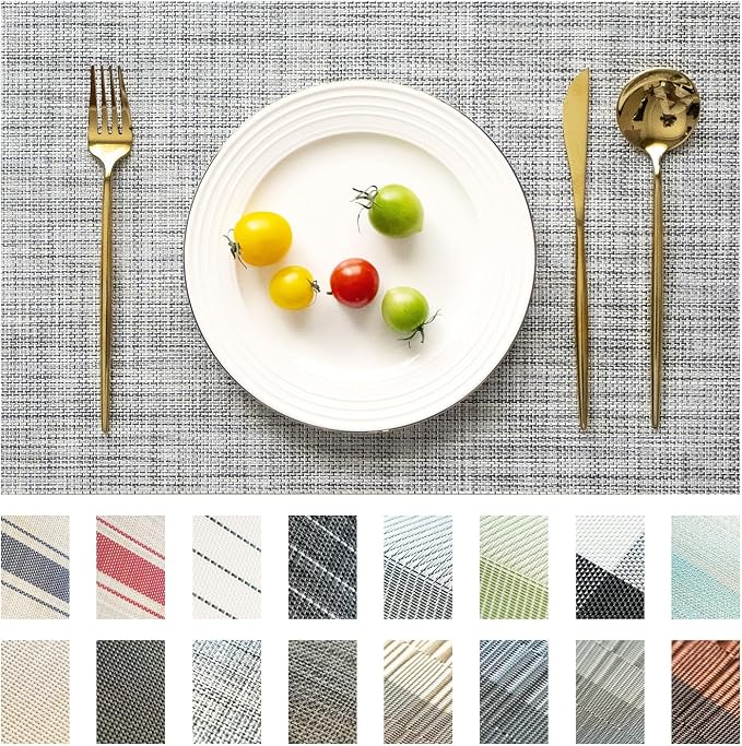 Placemats Set of 8 Vinyl/Plastic Woven Place Mats by Unknown