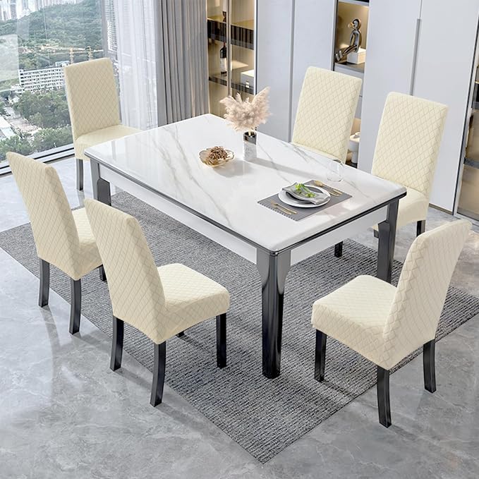 Waterproof Dining Chair Covers Set of 2 Parsons Chair Slipcovers | Double - Image 2