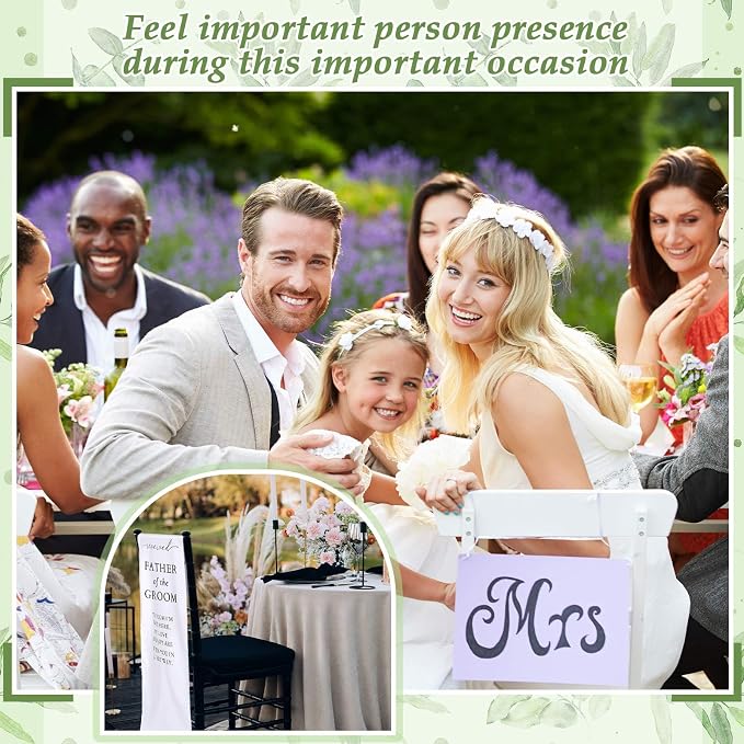 HunnmingRe Father of the Groom Wedding Memorial Reserved Chair Sign Banner in - Image 3