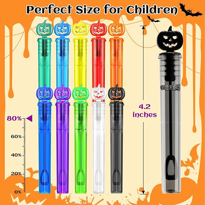 Shemira 300PCS Halloween Bubble Wands, Mini Bubbles Party Favors for Kids, Halloween Party Favors, Goodie Bag Stuffers, Classroom Prizes Gifts for Kids, Halloween Trick or Treat Toys Bulk