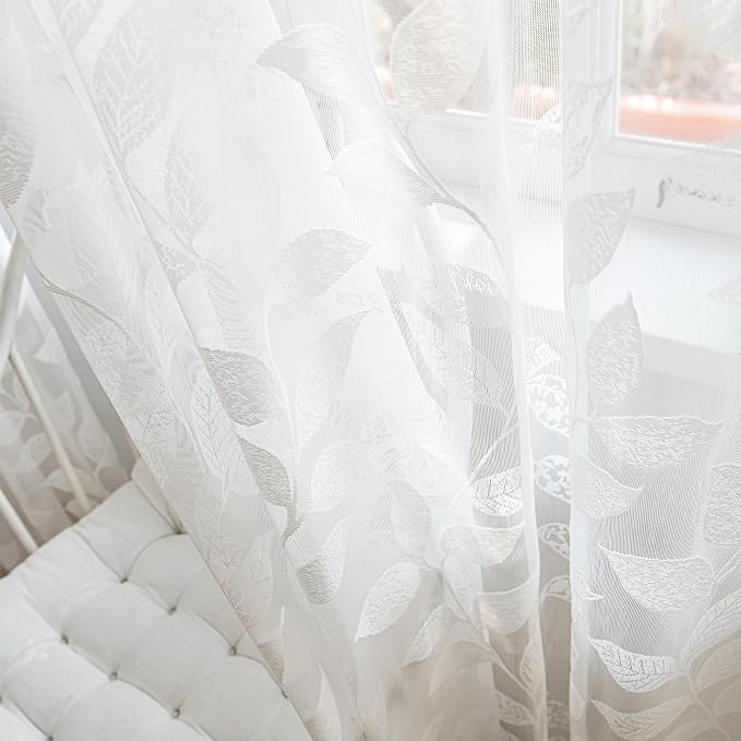 Treatmentex Lace White Sheer Curtains - Image 7