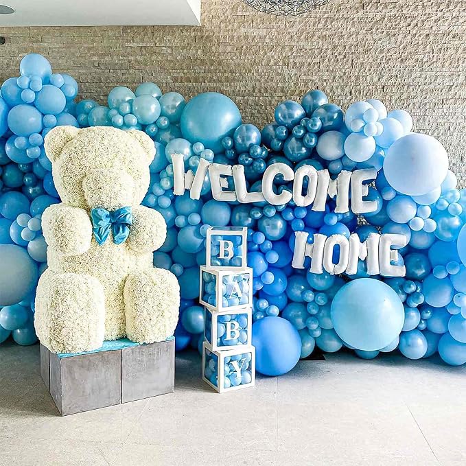 PartyWoo Pearl Light Blue Balloons 50pcs Baby Pastel Blue Color | 12 Inch - Image 5
