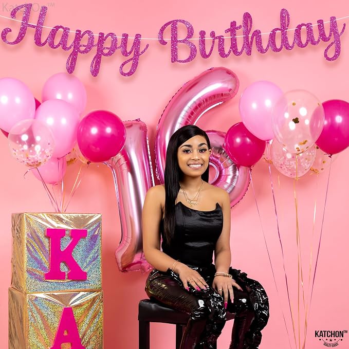 KatchOn Hot Pink Happy Birthday Banner 10 Ft - Image 7