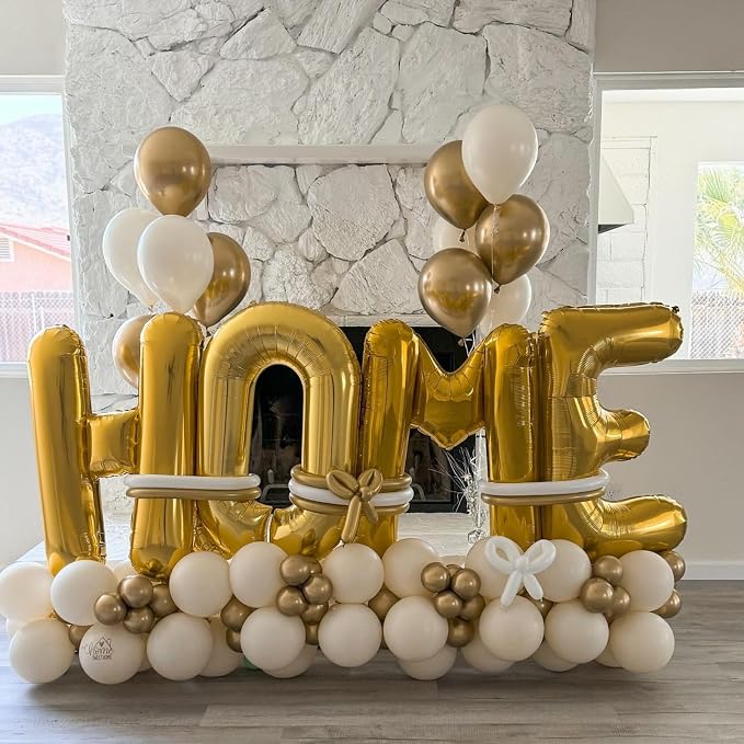Gold HOME Balloons 40 Inch, Large HOME Letter Banner - Image 4