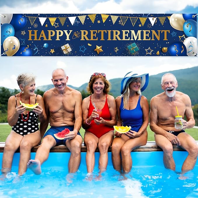 Blulu 2026 Retirement Banner Sign Horizontal Large Fabric Retirement Yard Sign - Image 6