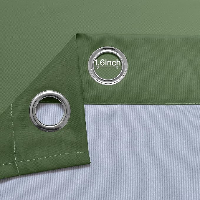 Yakamok Ombre Curtains Sage Green and Greyish White - Image 4