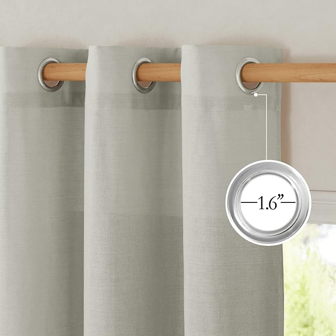 NICETOWN Rustic Linen 102 inch Long Curtains - Image 4