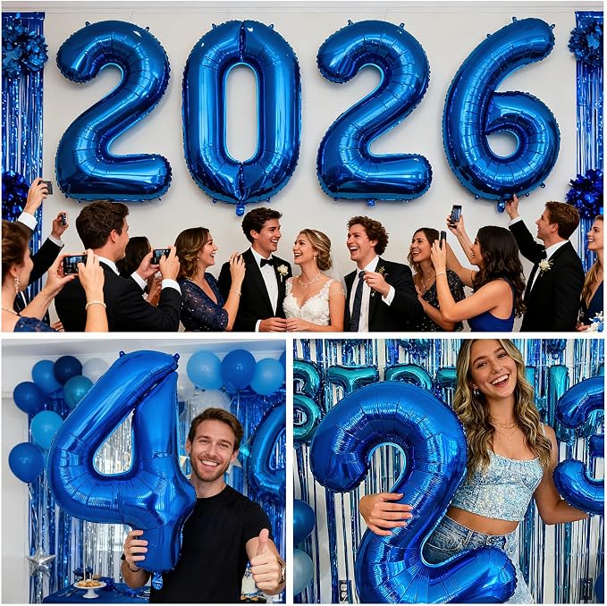 40 Inch Navy Blue 3 Balloon for 3rd Birthday Party, Helium Giant Foil Number 3 - Image 7