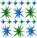 TONIFUL 18Pcs 22Inch Blue Green Large Explosion Star Mylar Balloons and 10Inch by TONIFUL