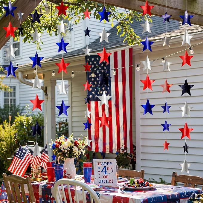 Patelai 10 Pack Total 130ft Glitter Star Garland - Image 2