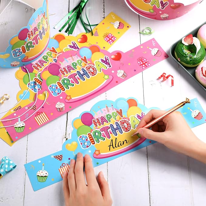 Yunsailing 36 Pcs Happy Birthday Crowns - Image 4