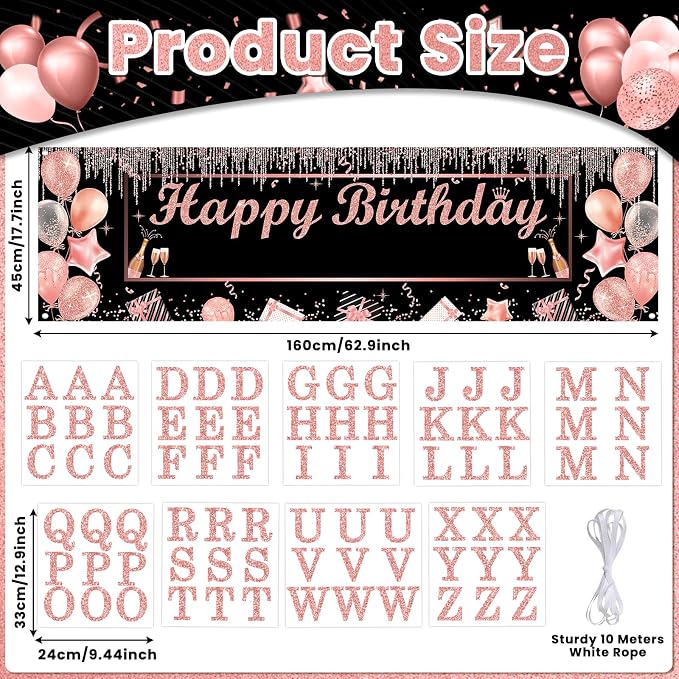 Lonfliness Personalized Birthday Banner Happy Birthday Party Decor Custom DIY - Image 2