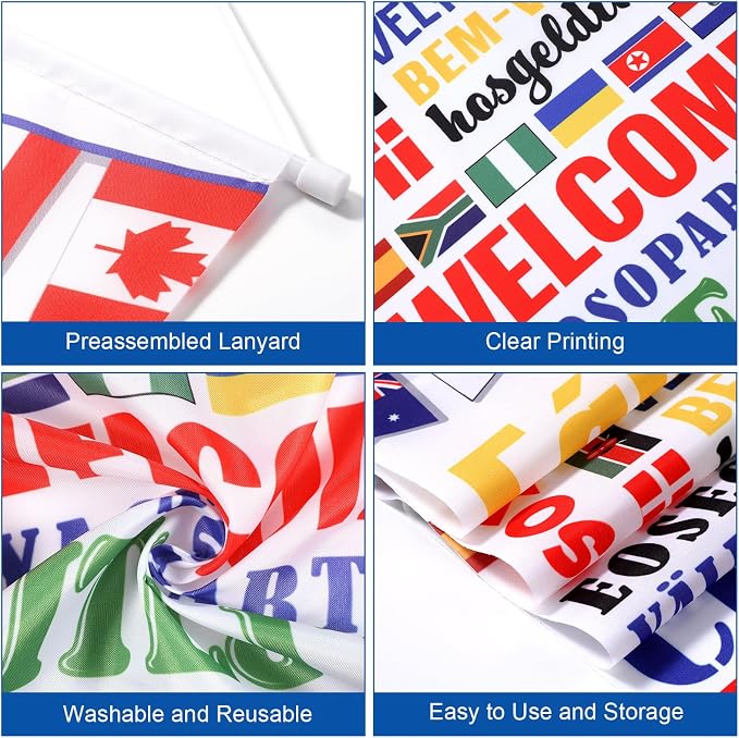 Tatuo 2 Pcs International World Flags Decorations, International Welcome Porch - Image 3