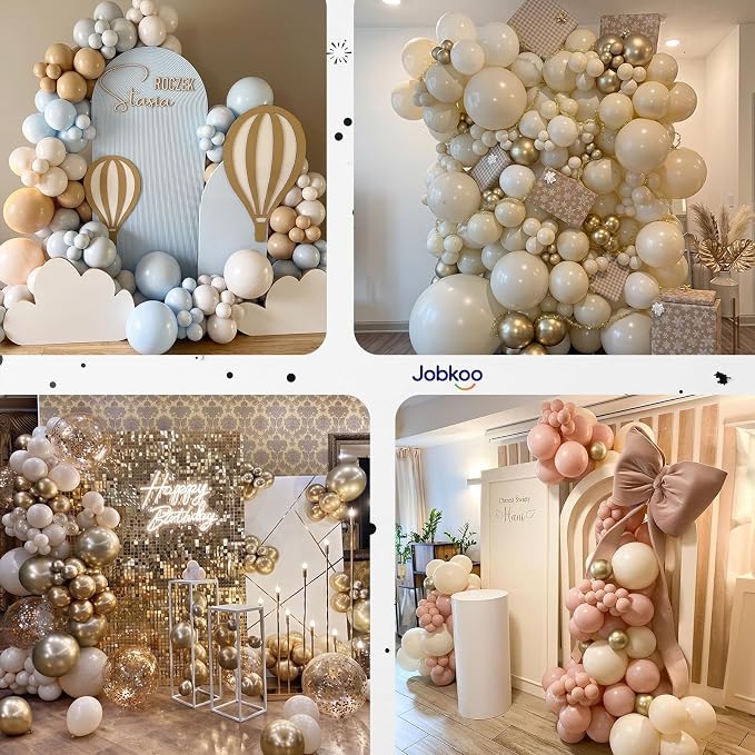 Jobkoo Sand White Balloons 12 Inch - Image 7