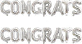 2 Set 16Pcs Silver Congrats Letter Balloons 16in Balloon Foil Letter by Fezava