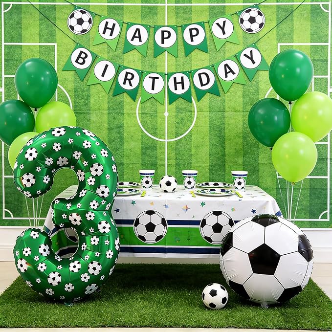 40 Inch Soccer Number 5 Balloons Large Foil Balloon Number 5 Birthday Deco | - Image 5