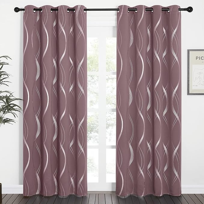 NICETOWN Dry Rose Blackout Curtain Panels 84 - Image 2