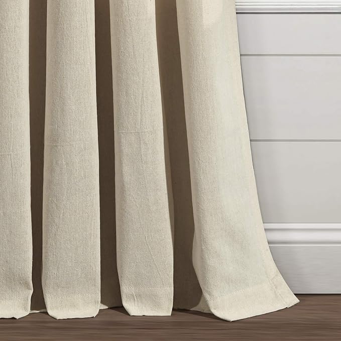 Lush Decor Boho Pom Pom Tassel Linen Textured Window Curtain Panel, Single 52" - Image 4