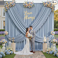 20ft×12ft Wrinkle Free Dusty Blue Backdrop Curtain by ENJOYYOURPARTY