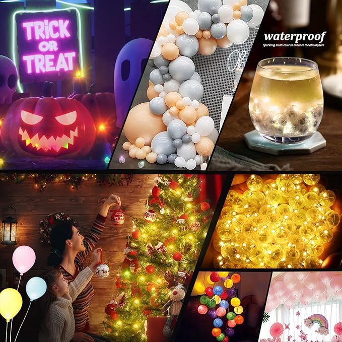 200pcs Warm White Balloon Lights, Round LED Mini Lights - Image 6